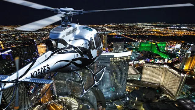 Night Flight Over Las Vegas Strip